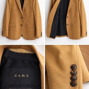 Zara Camel Blazer with Button Accents